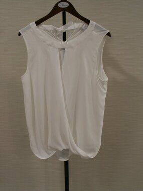 41 Hawthorn White Sleeveless wrap blouse